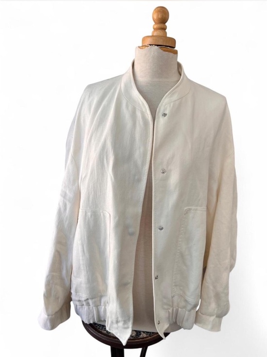 Zara Jackets & Blazers - Zara Linen Blend Oversized Bomber Jacket in Cream - Size S